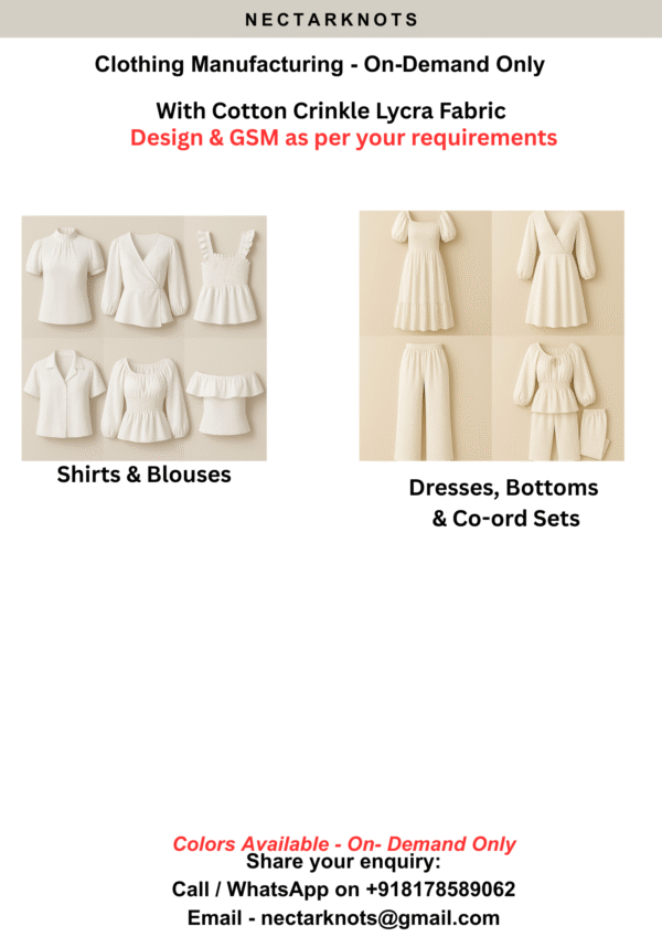 On-Demand Women's Clothing - Tops & Shirts - With Cotton Crinkle Lycra